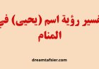 تفسير رؤية اسم يحيى في المنام